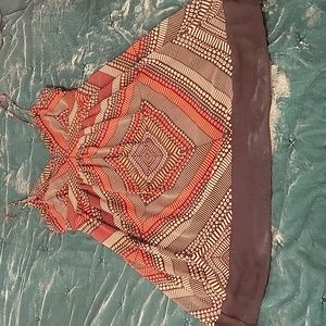 American Eagle Outfitters Multicolored Spaghetti Strap Boho Mini Dress Size 8